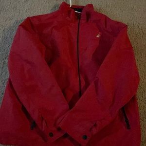 All red nautical light bomber jacket zip up